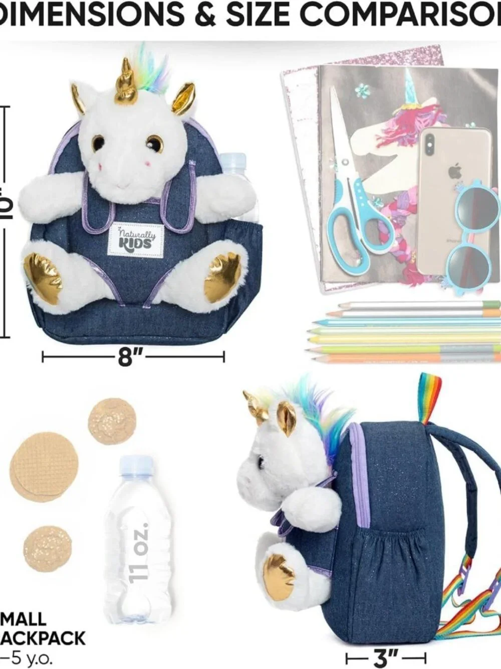 Adorable Toddler Backpack with Plush Unicorn Toy & Pockets - Perfect for Kids!